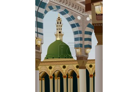 Prophet's Mosque vector for Mawlid al Nabi or al Mawlid al Nabawi