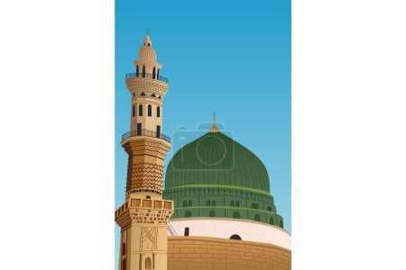 Téléchargez les illustrations : Illustration d'al-masjid an-nabawi à Médine, Arabie saoudite. - en licence libre de droit