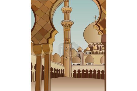 Ilustración de Vector Ilustración de la gran mezquita de Zayed - Imagen libre de derechos