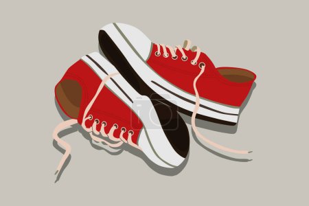 Zapatilla de deporte. Concepto. Diseño plano. Ilustración vectorial. Zapatillas de deporte de estilo plano. Zapatillas vista lateral. Zapatillas de moda.