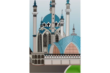 Illustration for Vector Illustration of of Kul Sharif mosque Russia - Royalty Free Image