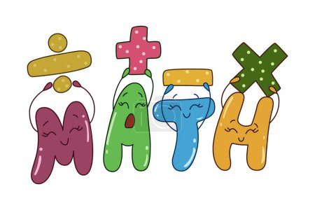 Illustration vectorielle de caricature de mathématiques