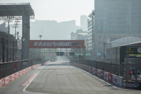 Photo for Baku, Azerbaijan - 28-30 April 2023: Race Start at Formula 1 Grand Prix of Baku 2023 - Royalty Free Image
