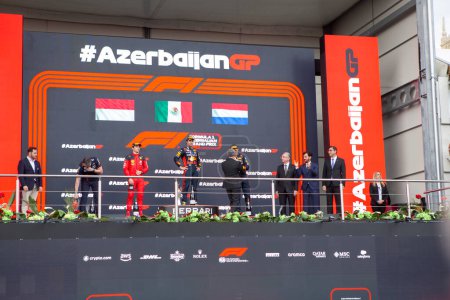 Photo for Baku, Azerbaijan - 28 April 2023: Race Start at Formula 1 Grand Prix of Baku 2023 - Royalty Free Image