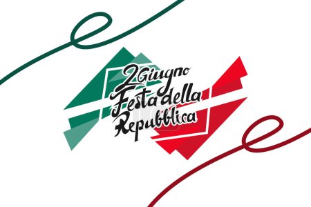 Ilustración de 2 giugno, Festa della Repubblica (Traducción: 2 de junio, Día de la República). Feliz día de Italia Adecuado para la tarjeta de felicitación, póster y pancarta. - Imagen libre de derechos