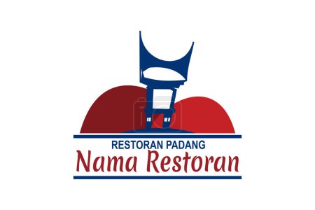 Illustration for Translation: Restaurant Name, Padang Cuisine. Vector logo. Suitable for Padang Restaurant. - Royalty Free Image