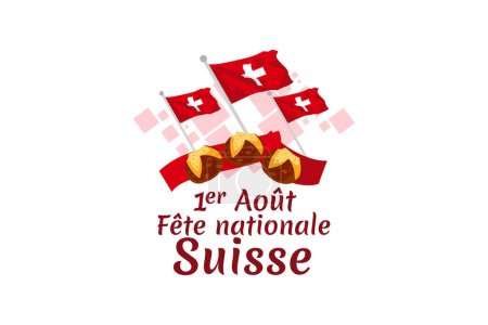 Illustration for Translate: August 1, Swiss national day. Vector illustration. Suitable for greeting card, poster and banner. - Royalty Free Image