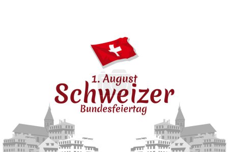 Illustration for Translate: August 1, Swiss national day. Swiss national day (Schweizer Bundesfeiertag) Vector illustration. Suitable for greeting card, poster and banner. - Royalty Free Image
