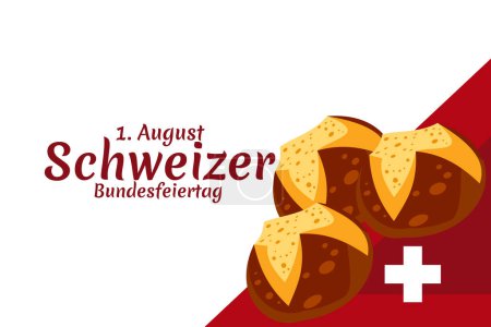 Illustration for Translate: August 1, Swiss national day. Swiss national day (Schweizer Bundesfeiertag) Vector illustration. Suitable for greeting card, poster and banner. - Royalty Free Image