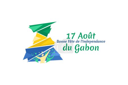 Illustration for August 17, Independence Day of Gabon vector illustration. Suitable for greeting card, poster and banner. - Royalty Free Image