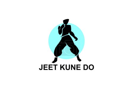 Ilustración de Jeet kune do sport vector line icon. Deportista, posición de lucha. pictograma deportivo ilustración. - Imagen libre de derechos