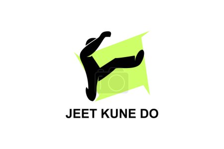 Ilustración de Jeet kune do sport vector line icon. Deportista, posición de lucha. pictograma deportivo ilustración. - Imagen libre de derechos
