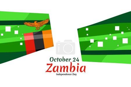 Illustration for October 24, Independence Day of Zambia vector illustration. Suitable for greeting card, poster and banner. - Royalty Free Image