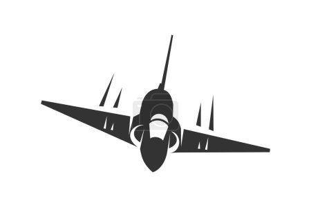 Illustration for French cold war fighter plane vector illustration. simple aircraft icon, military equipment. - Royalty Free Image