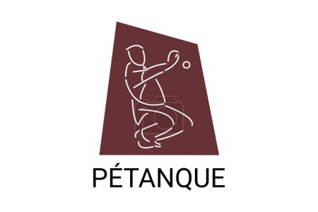 icône de ligne vectorielle sport pétanque. pratiquer la posture pétanque. pictogramme sportif, illustration vectorielle.