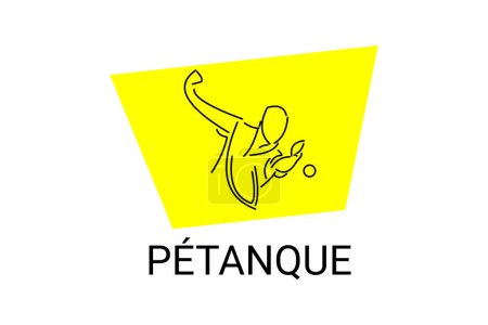 petanque sport vector line icon. practice petanque stance. sport pictogram, vector illustration.