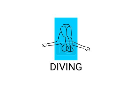 Téléchargez les illustrations : Icône de ligne vectorielle de plongée (sport). nageur avec le sport de plongée. signe. illustration de pictogramme sportif - en licence libre de droit