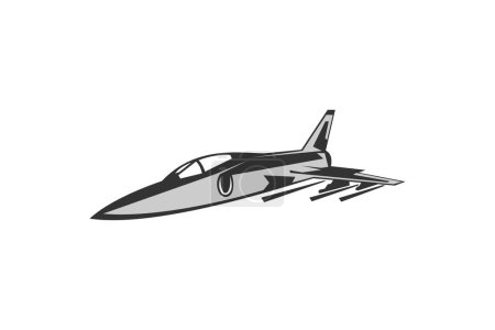 American cold war fighter plane vector illustration (en inglés). logotipo simple de la aeronave, equipo militar.