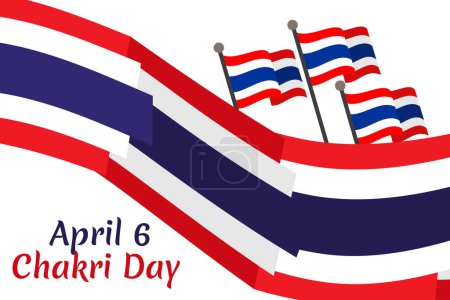 6 de abril, ilustración vectorial del Día de Chakri. Adecuado para tarjeta de felicitación, póster y pancarta.