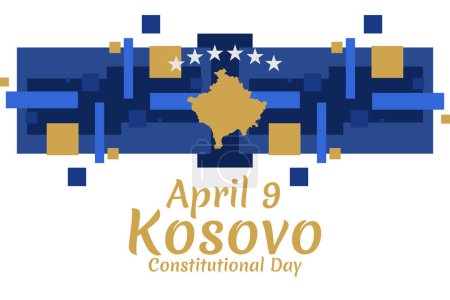 9 avril, Joyeux Jour de la Constitution du Kosovo illustration vectorielle. Convient pour carte de v?ux, affiche et bannière