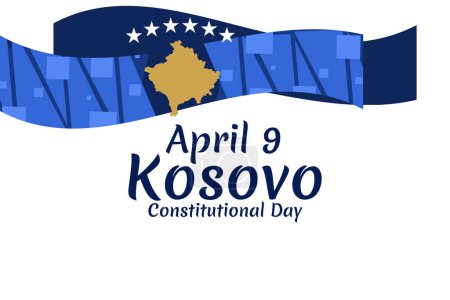 9. April, Happy Constitution Day of Kosovo Vector Illustration. Geeignet für Grußkarte, Poster und Banner