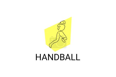 Handball symbol sport vector line icon. Handball player symbol. sport pictogram, vector illustration.