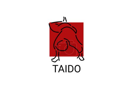 Taido (Weg des Körpers) Sport Vektor Liniensymbol. Sportler, kämpferische Haltung. Sport-Piktogramm.