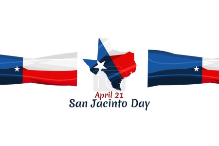 21. April, San Jacinto-Tag. Vektorillustration. Geeignet für Grußkarte, Poster und Banner.