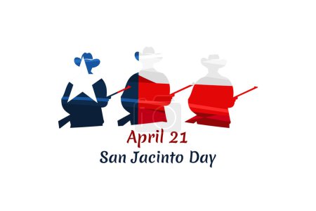 Illustration for April 21, San Jacinto day. vector illustration. Suitable for greeting card, poster and banner. - Royalty Free Image