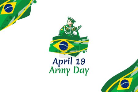 April 19, Army Day of Brazil. vector illustration. Suitable for greeting card, poster and banner.