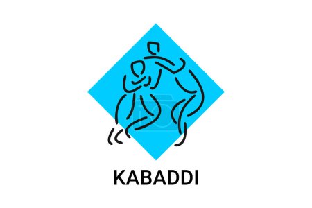 Ilustración de Kabaddi deporte icono de línea vectorial. deportista practicando kabaddi. signo de vector. pictograma deportivo ilustración - Imagen libre de derechos