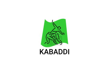 Ilustración de Kabaddi deporte icono de línea vectorial. deportista practicando kabaddi. signo de vector. pictograma deportivo ilustración - Imagen libre de derechos