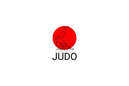 Ilustración de Icono de línea de vectores de Judo sport. deportista, posición de lucha. pictograma deportivo ilustración. - Imagen libre de derechos