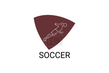 Soccer or football sport vector line icon. sportman, playing football. sport pictogram illustration.