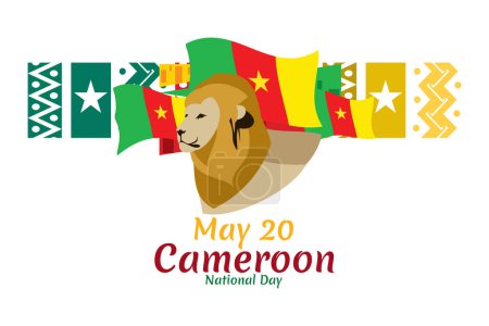 May 20, National Day of Cameroon vector illustration. Suitable for greeting card, poster and banner.