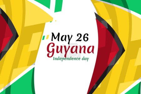 26. Mai, Unabhängigkeitstag von Guyana Vektor Illustration. Geeignet für Grußkarte, Poster und Banner.