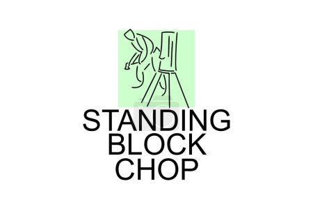 Standing Block Chop Vektor Line Icon. Holzfällersport. Sportler hackt Baumstämme Piktogramm Illustration.