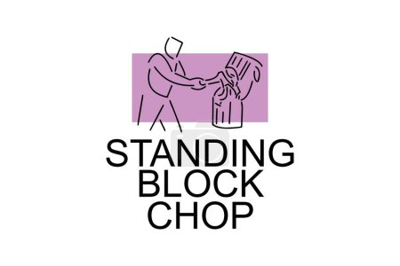 Standing Block Chop Vektor Line Icon. Holzfällersport. Sportler hackt Baumstämme Piktogramm Illustration.