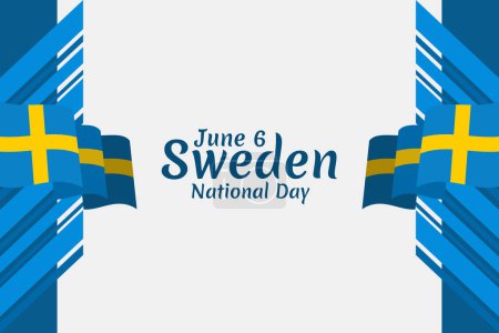 June 6, National Day. Happy Sweden National Day (Sveriges nationaldag) Vector Illustration. Suitable for greeting card, poster and banner