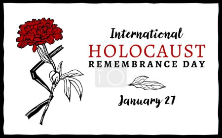 Illustration for International holocaust remembrance day. January 27. Day of Commemoration in Memory of the Victims. Horizontal poster, print, banner. Editable vector illustration isolated on a white background. - Royalty Free Image