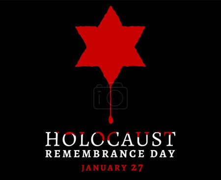 Journée internationale de commémoration de l'holocauste. Le 27 janvier. Journée de commémoration à la mémoire des victimes. Affiche de paysage, impression, bannière. Illustration vectorielle modifiable isolée sur fond blanc.