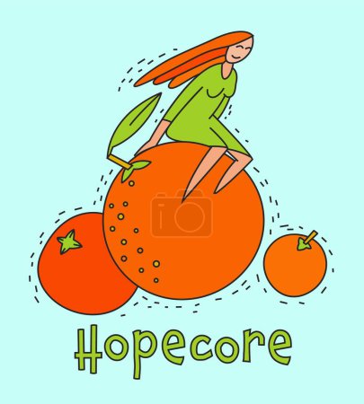 Hopecore aesthetic, philosophy based on hope and humanity. Looking for the bright side in any situation. Motivational trend. Beautiful design. Encouraging viewpoint. Bright side. Vector illustration