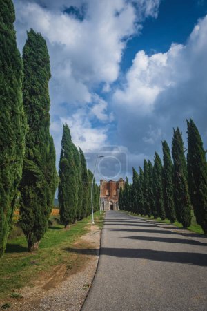 Photo for Abbey of San Galgano with collapsed roof after a lightning strike on the bell tower. October 2022 - Royalty Free Image