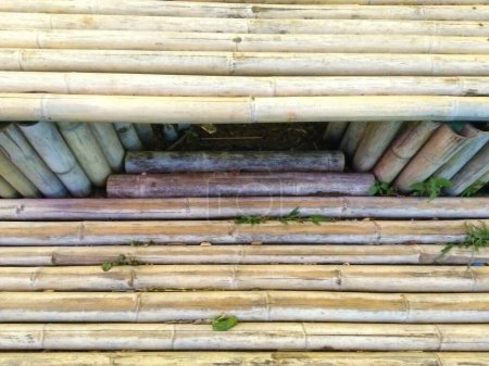 Traditionelle thailändische Bambus-Sitzstruktur Hintergrund, Handarbeit, natürliche Materialien