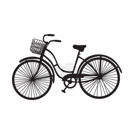 Téléchargez les illustrations : Illustration vectorielle de silhouette de vélo - en licence libre de droit