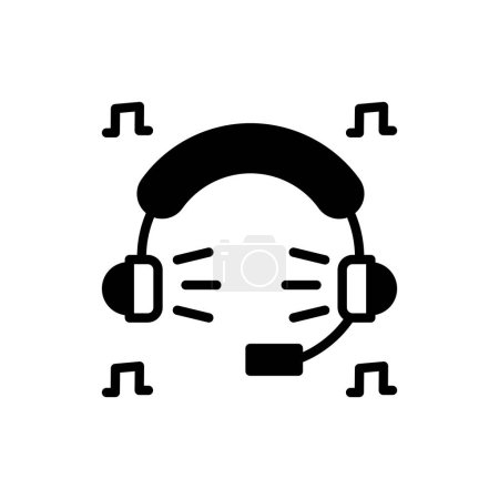 Illustration for Headphones icon in vector. Logotype - Royalty Free Image