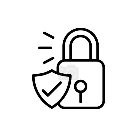 Illustration for Secure Line icon in vector. Logotype - Royalty Free Image