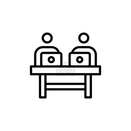 Illustration for Co working icon in vector. Logotype - Royalty Free Image