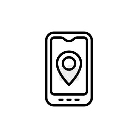 Illustration for Location icon in vector. Logotype - Royalty Free Image