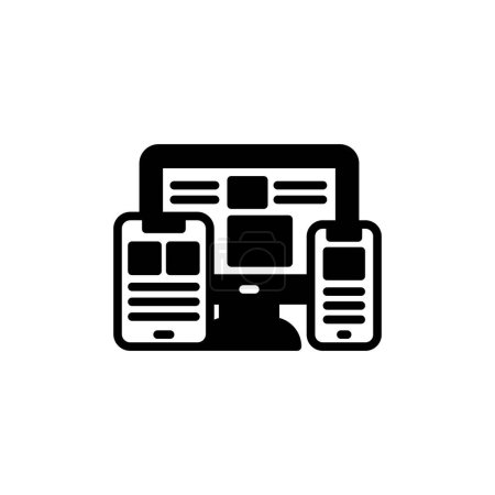 Ilustración de Responsive Web Design icono en el vector. Logotipo - Imagen libre de derechos